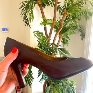 Franco Sarto Peep Toe Brown Leather Pumps